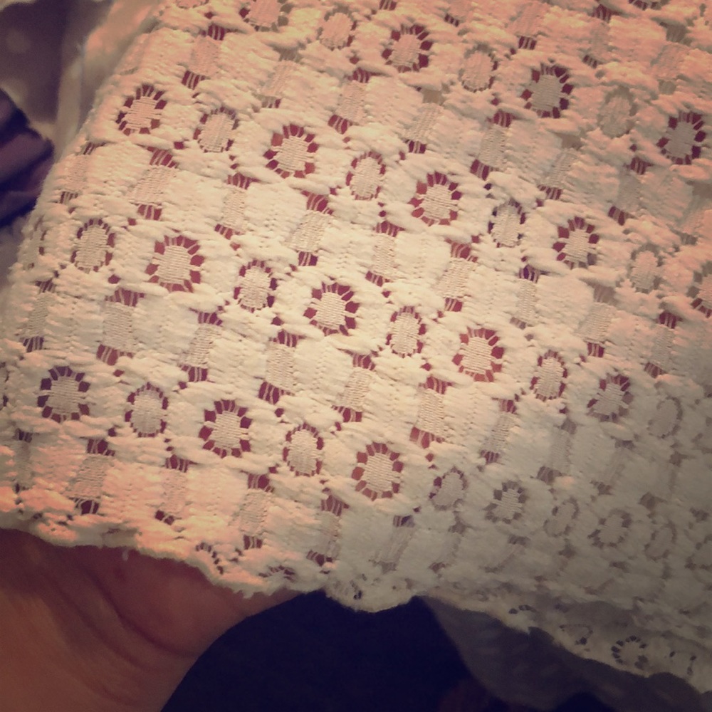 Large White Hollister Lace Crop Top